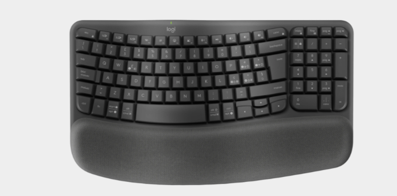 Logitech K670 Wave Keys Wireless Ergonomic Keyboard- Graphite Ergonomic